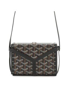 Goyard Shoulder Bag Minaudier Leather Black